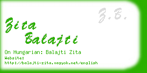 zita balajti business card